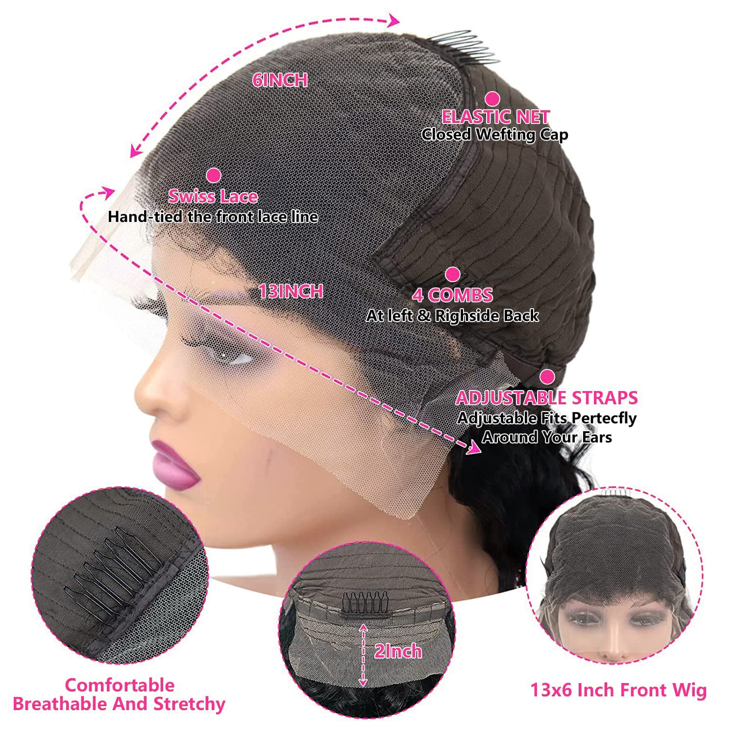 tobasew 13x6 Straight Lace Front Wigs Human Hair 200 Density HD Transparent Lace Frontal Human Hair Wigs for Women Glueless Wig Pre Plucked 28 Inch